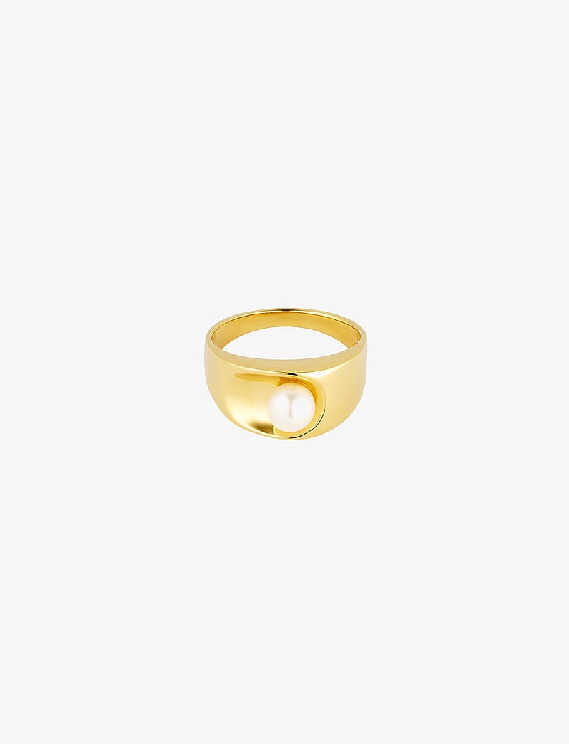 Design Letters - Pearl Solo Ring - Goldplated - ringe - gold - 1