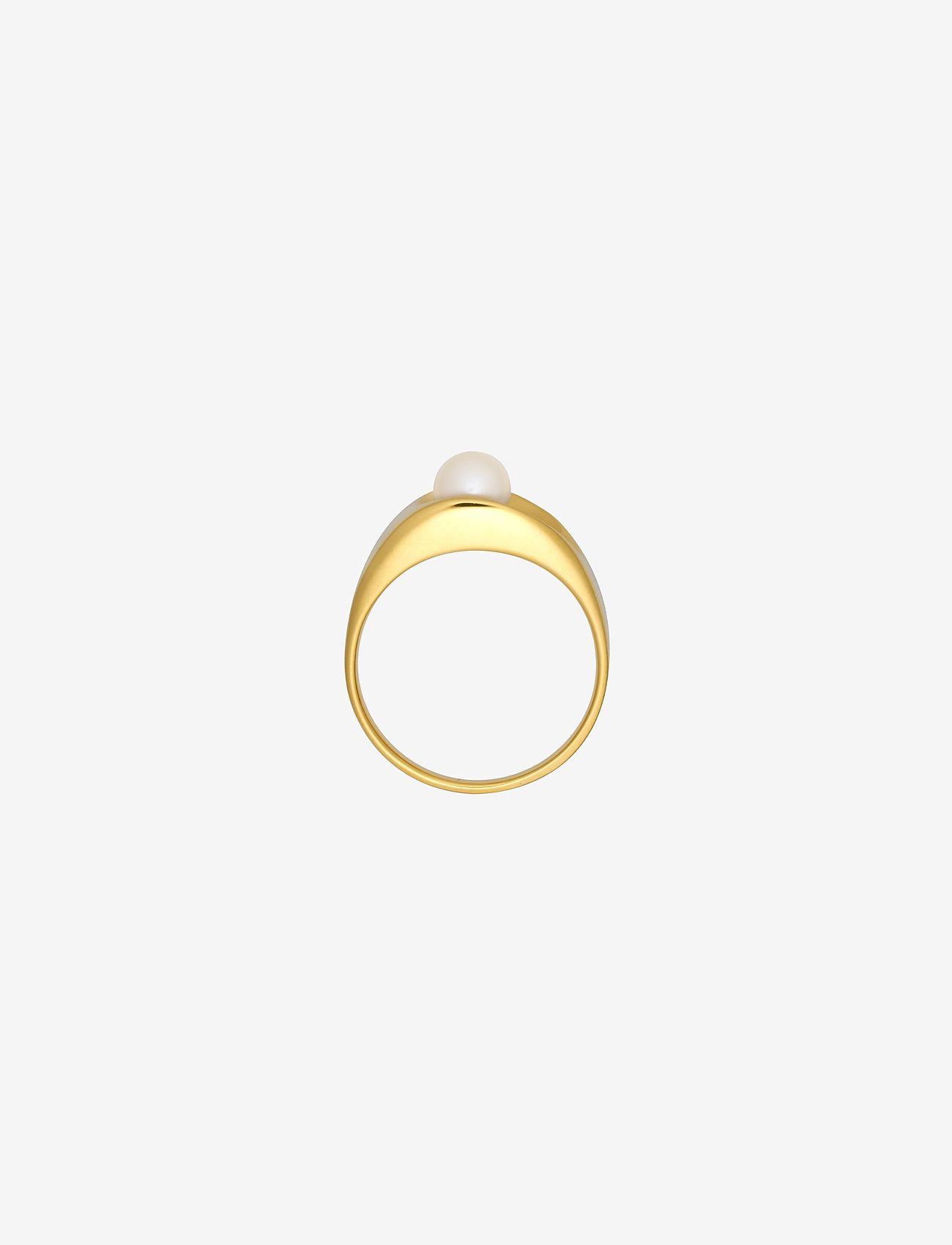 Design Letters - Pearl Solo Ring - Goldplated - ringar - gold - 2