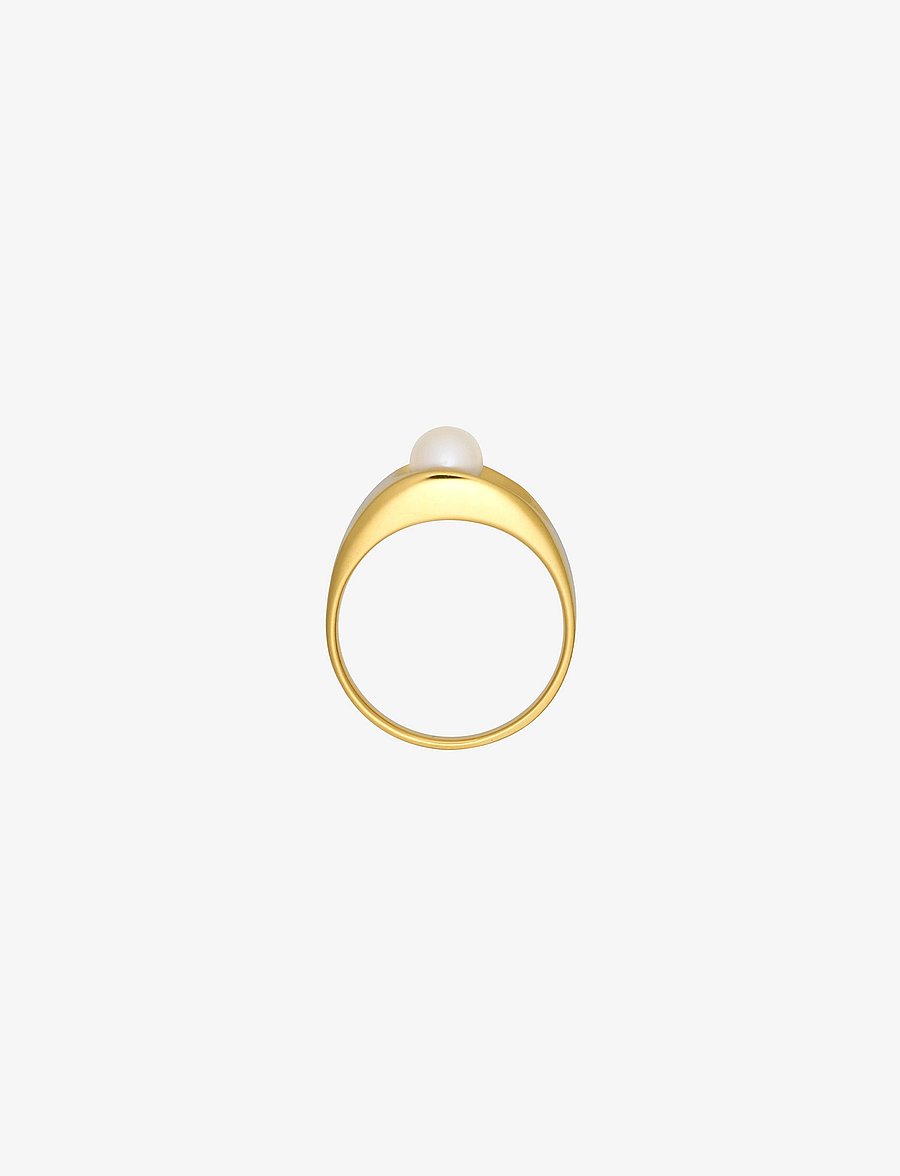 Design Letters - Pearl Solo Ring - Goldplated - rings - gold - 2