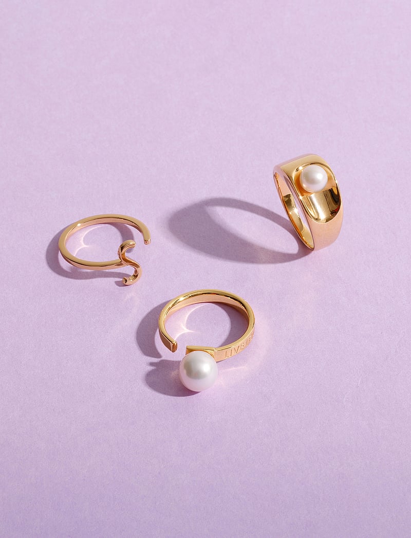 Design Letters - Pearl Solo Ring - Goldplated - ringe - gold - 3