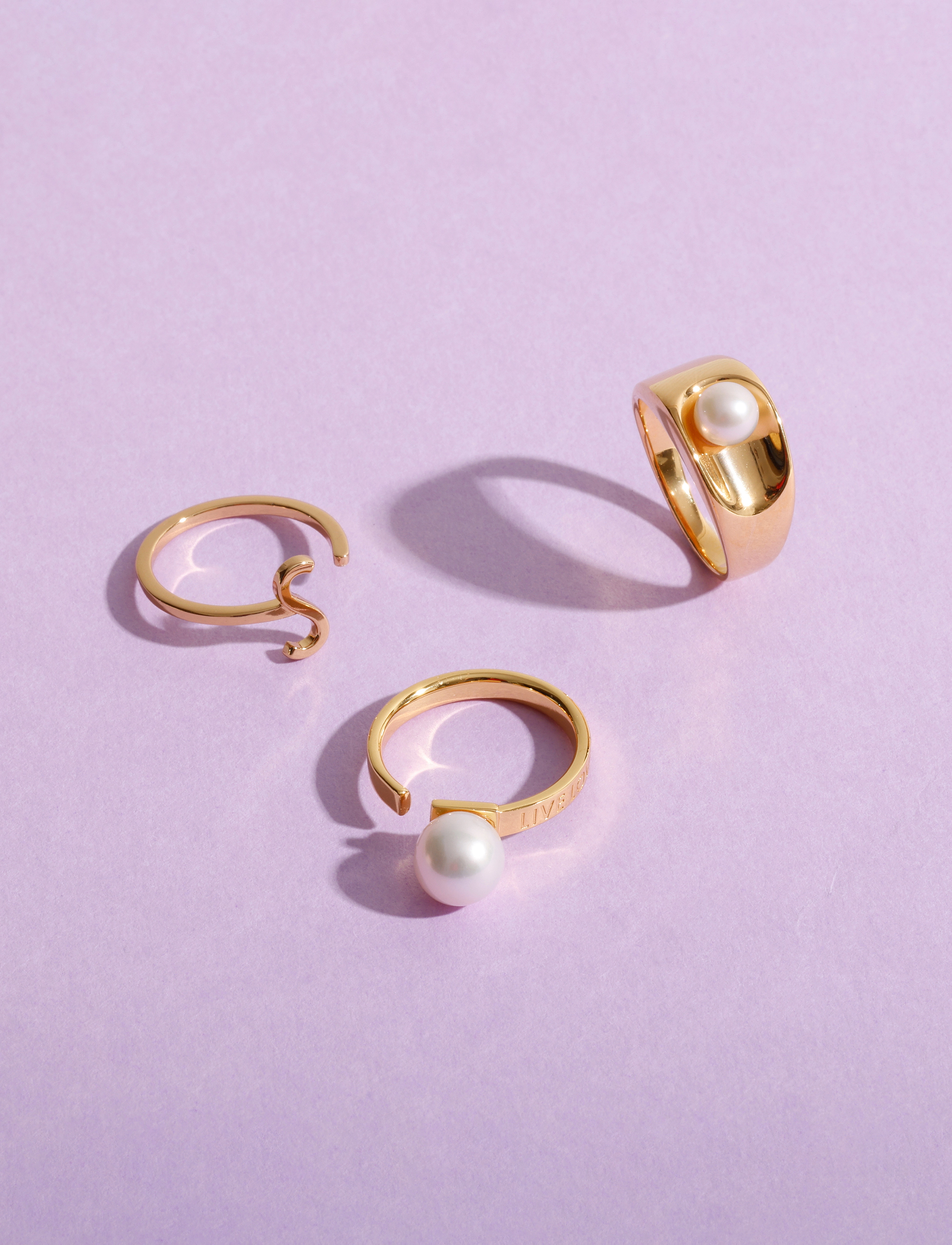 Design Letters - Pearl Solo Ring - Goldplated - rings - gold - 3