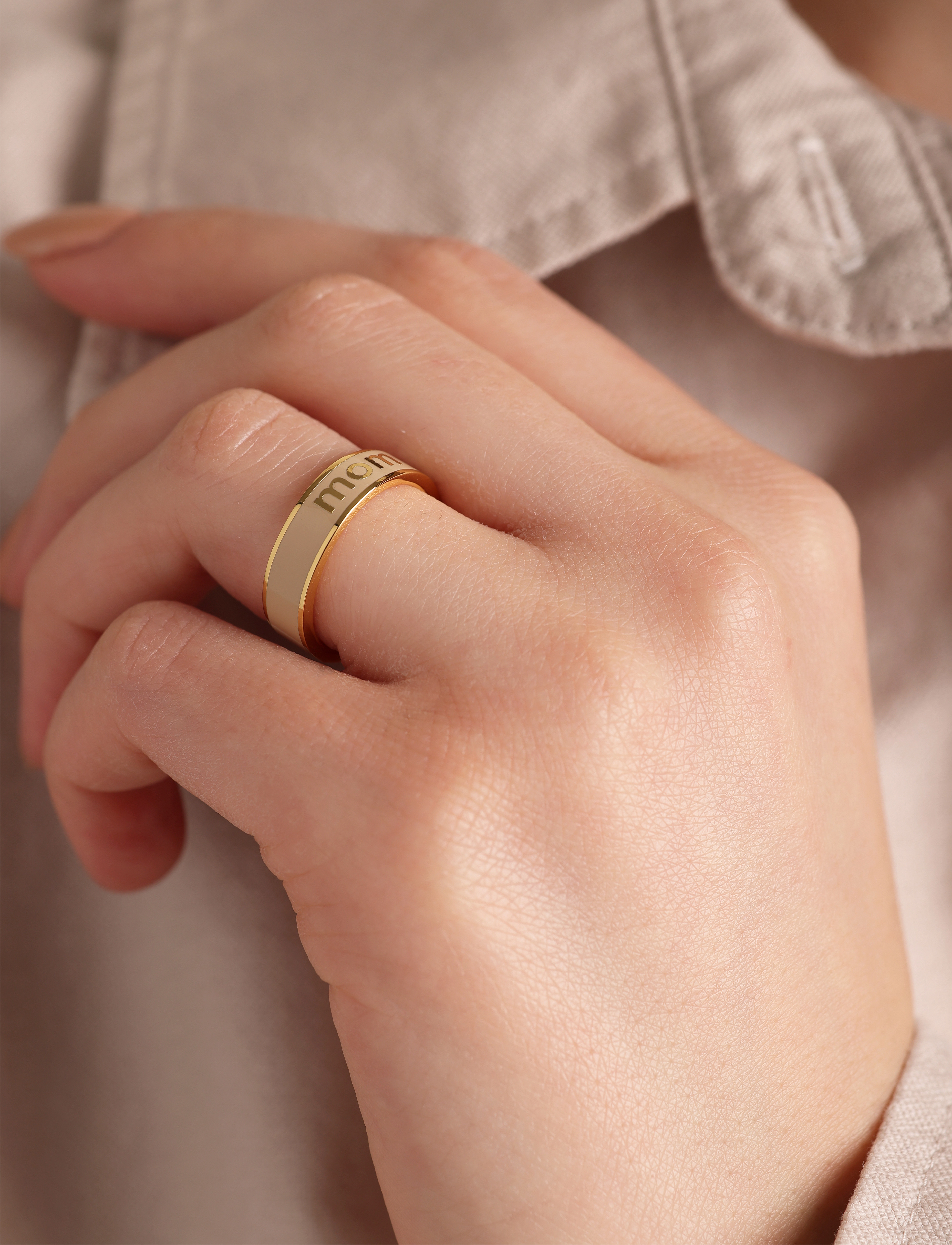 Design Letters Vip Word Candy Ring (Zimula), 48-56, Jewellery, Beige - Rings, Frauen