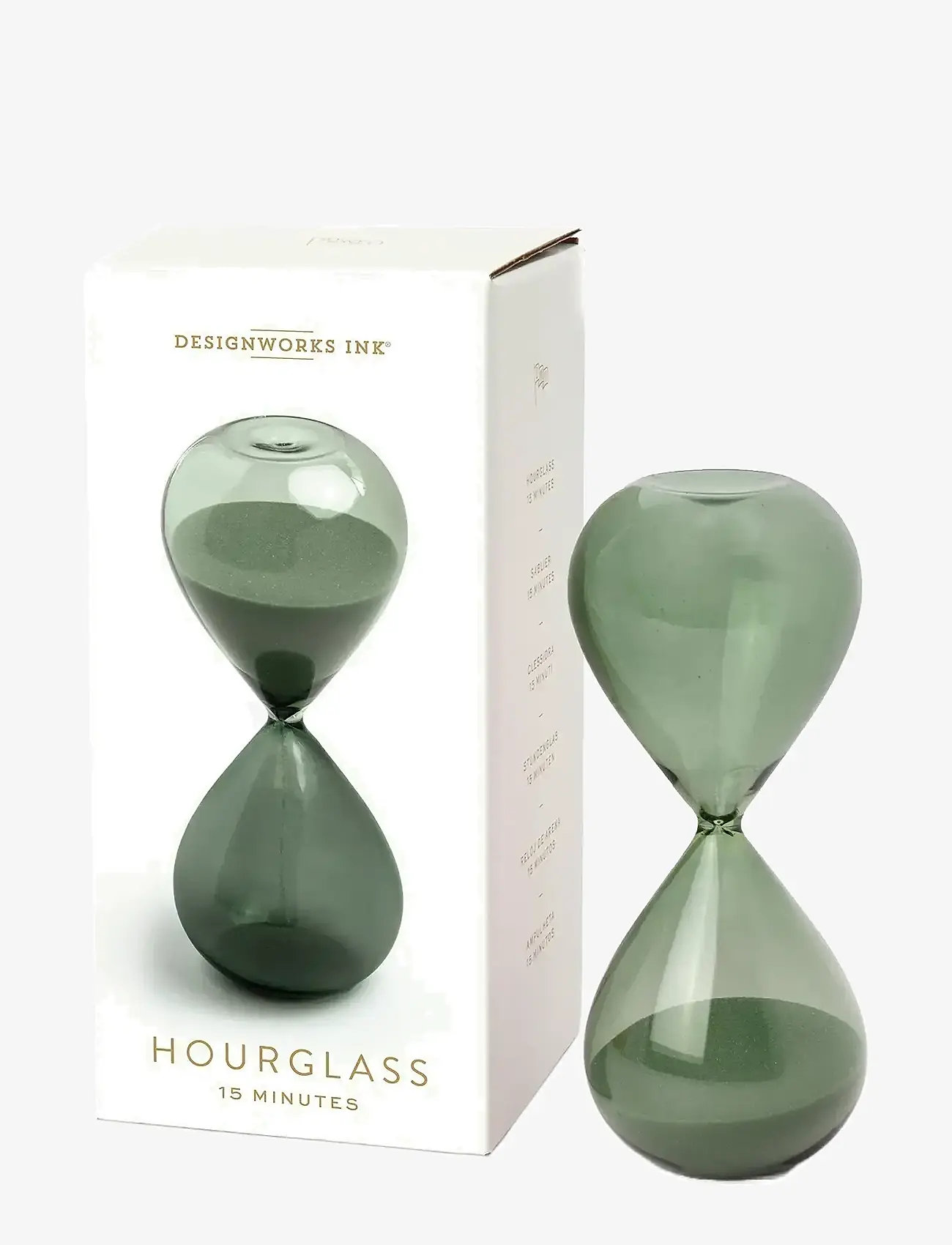 DesignWorks Inc Hourglass (15 Min) Boxed - Evergreen - App Deal - DARK GREEN / green
