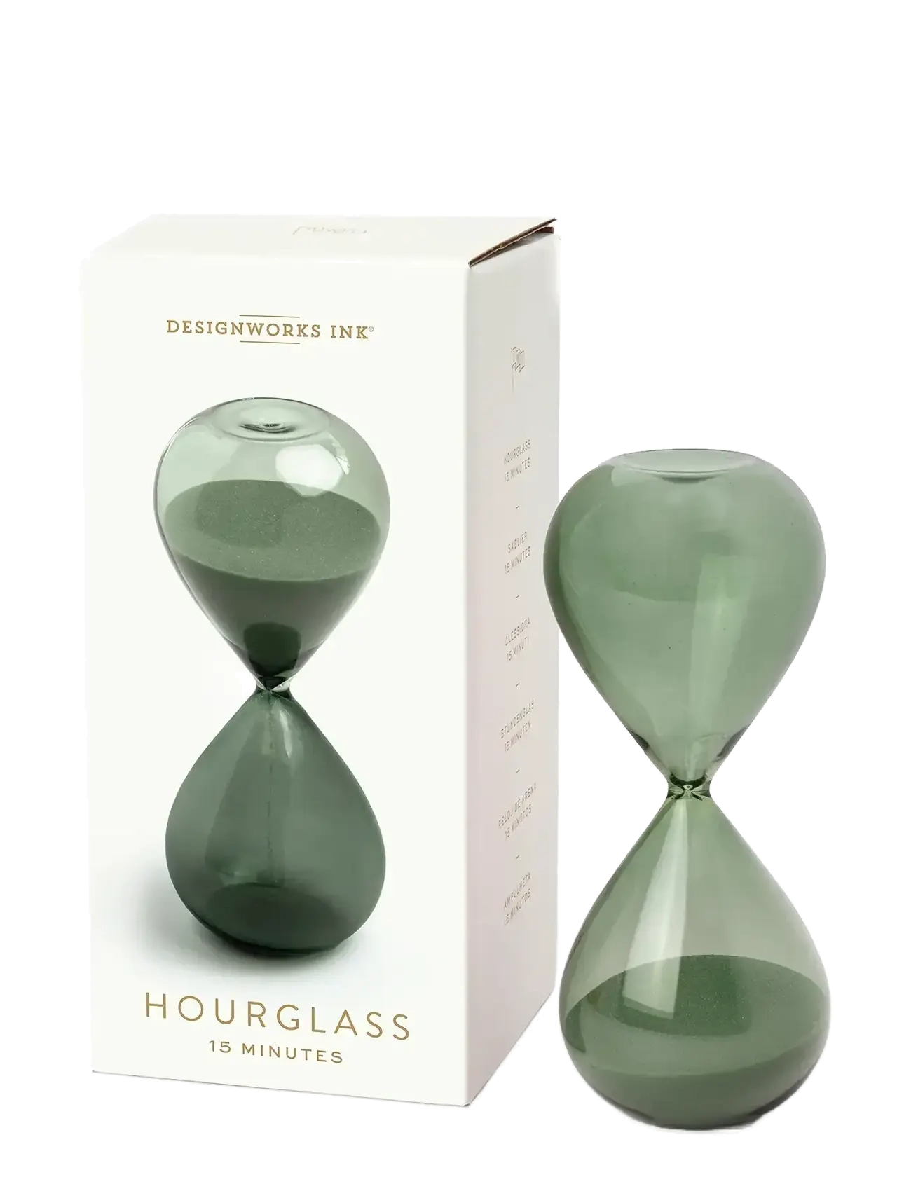 DESIGNWORKS INC Timeglas 15 Min Stedsegrøn Grün - H16CM - Unisex