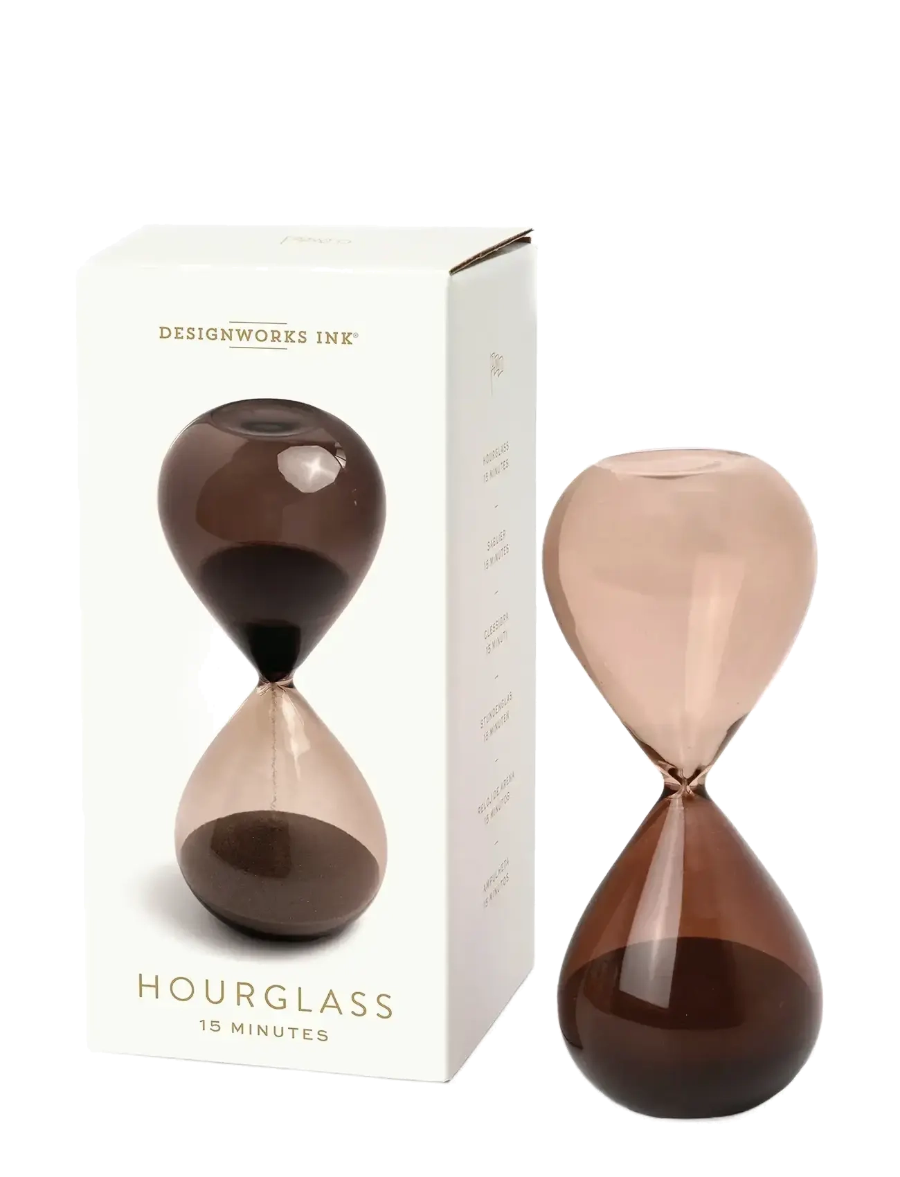 DESIGNWORKS INC Timeglas 15 Min Røgkvarts Braun - H16CM - Unisex