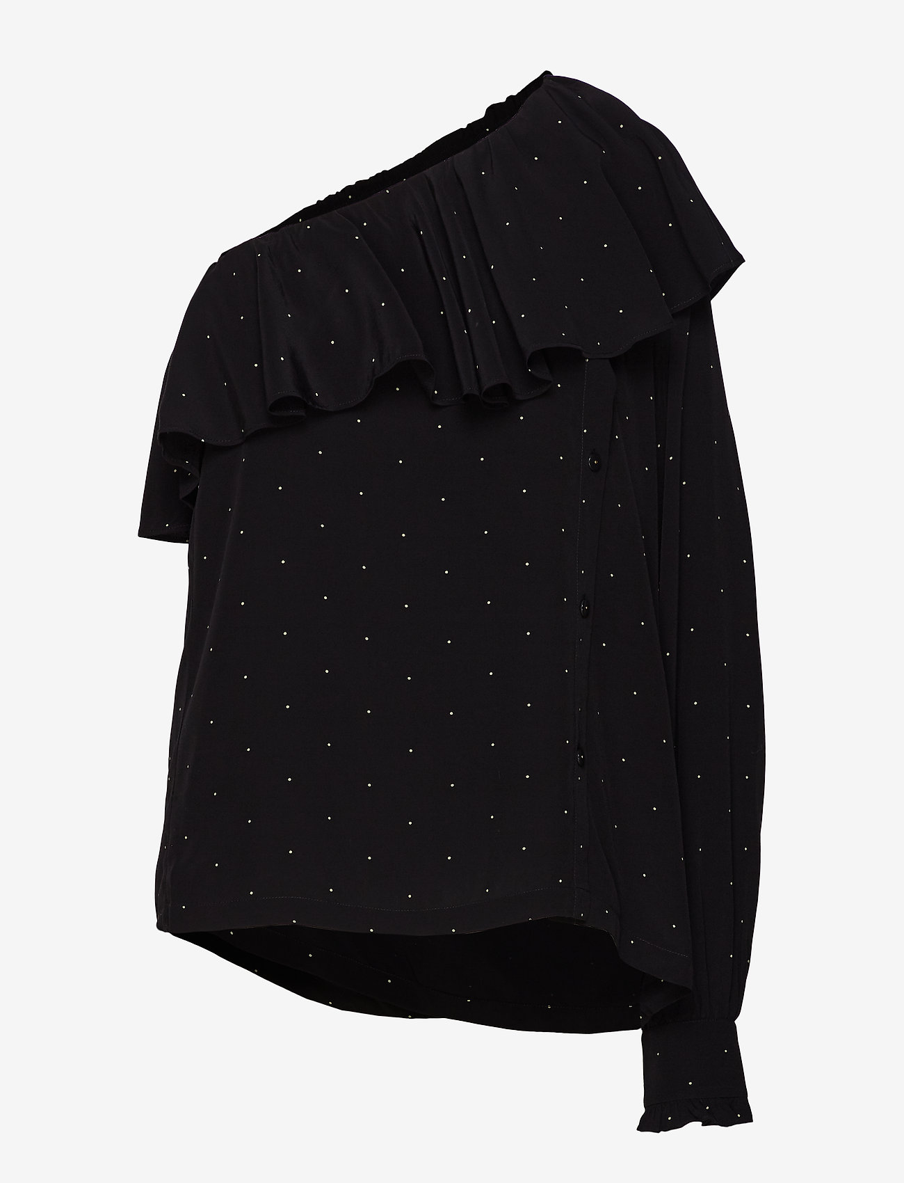 DESIGNERS, REMIX - Leana One-Shoulder Top - black/yellow dot - 0