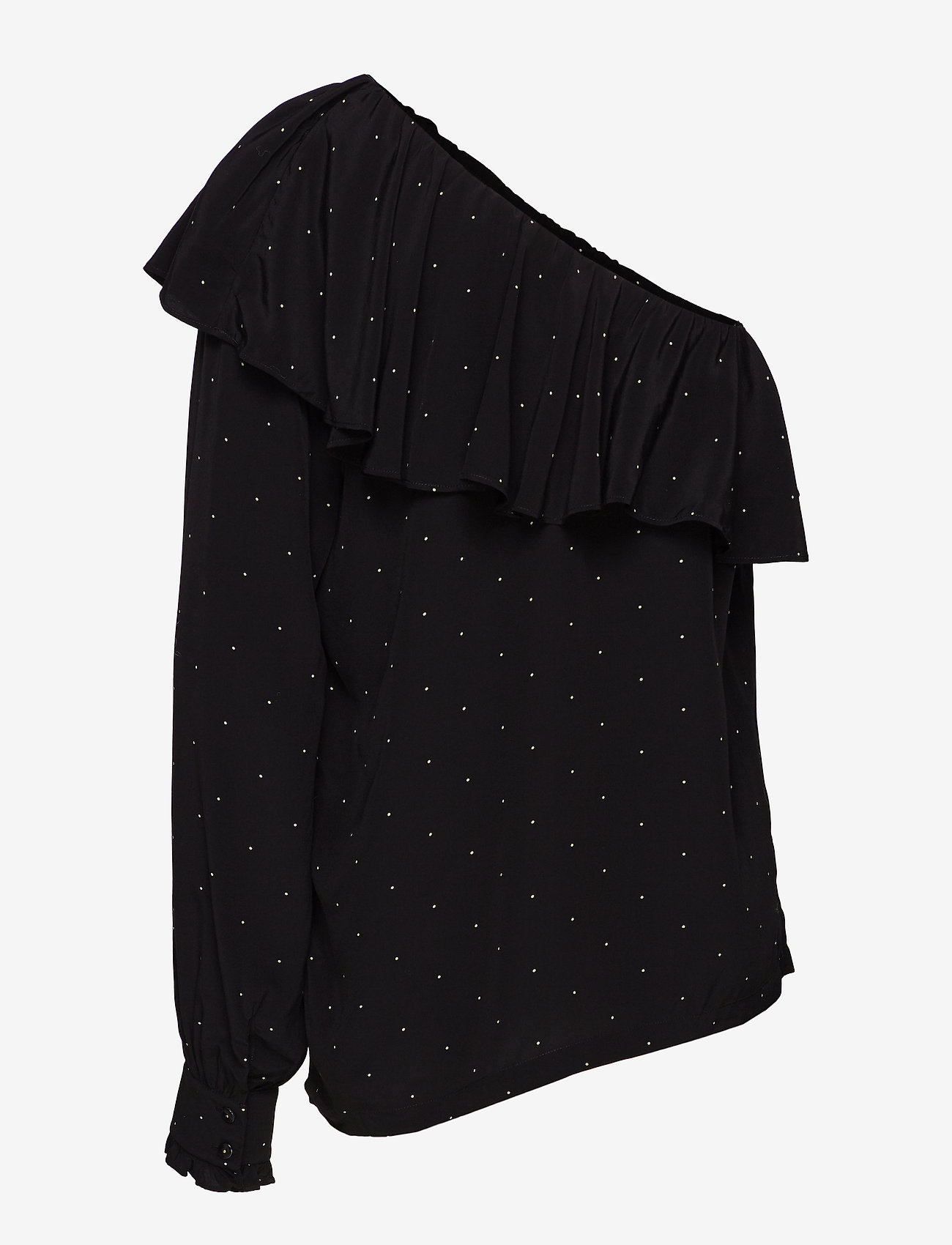 DESIGNERS, REMIX - Leana One-Shoulder Top - black/yellow dot - 1