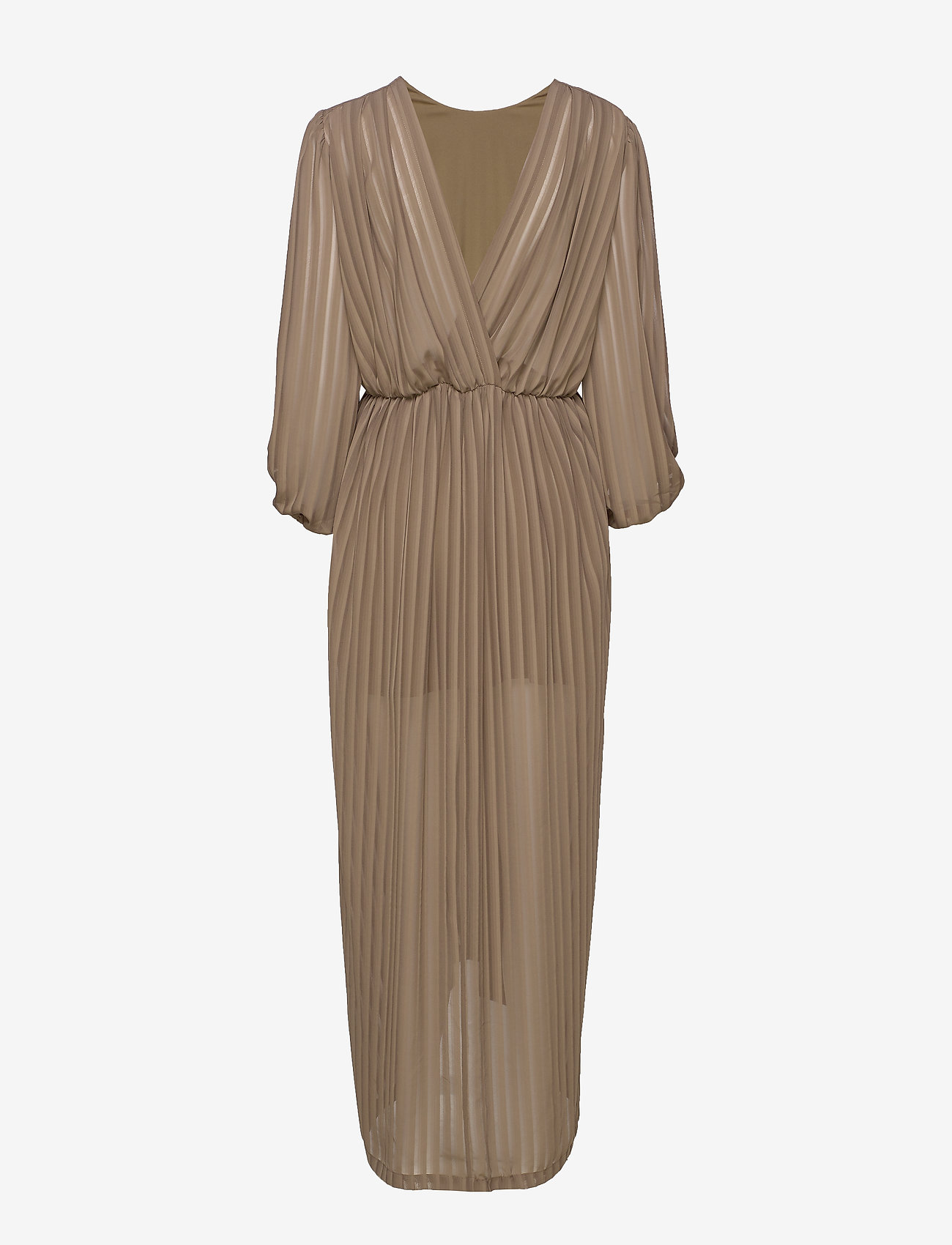 DESIGNERS, REMIX - Long sheer open back dress - khaki - 1