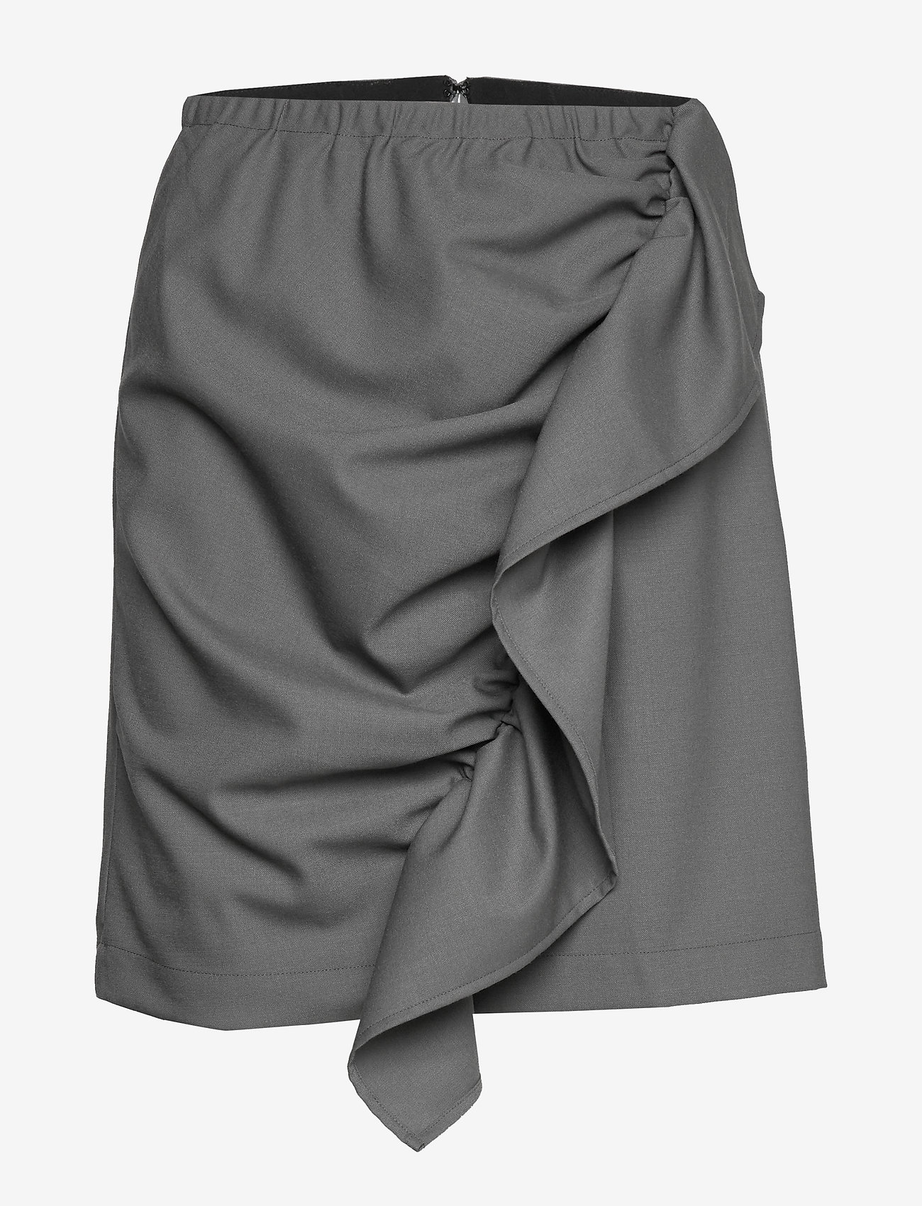 Front drape mini skirt - DARK GREY