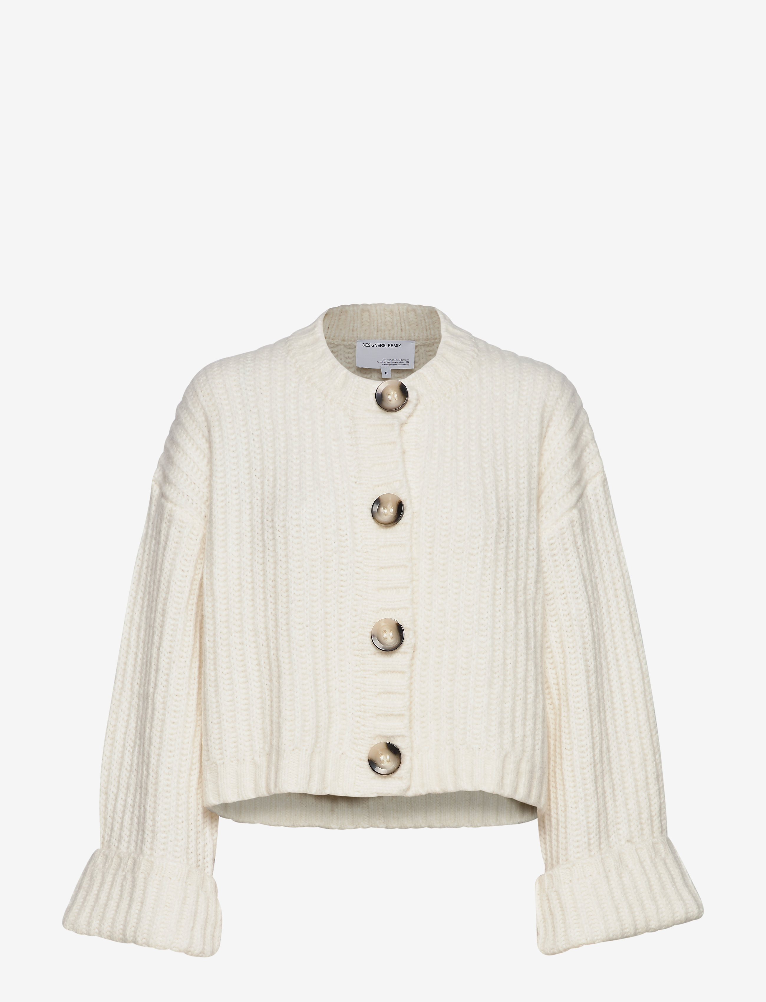 DESIGNERS, REMIX - Chunky cropped cardigan - cream - 0