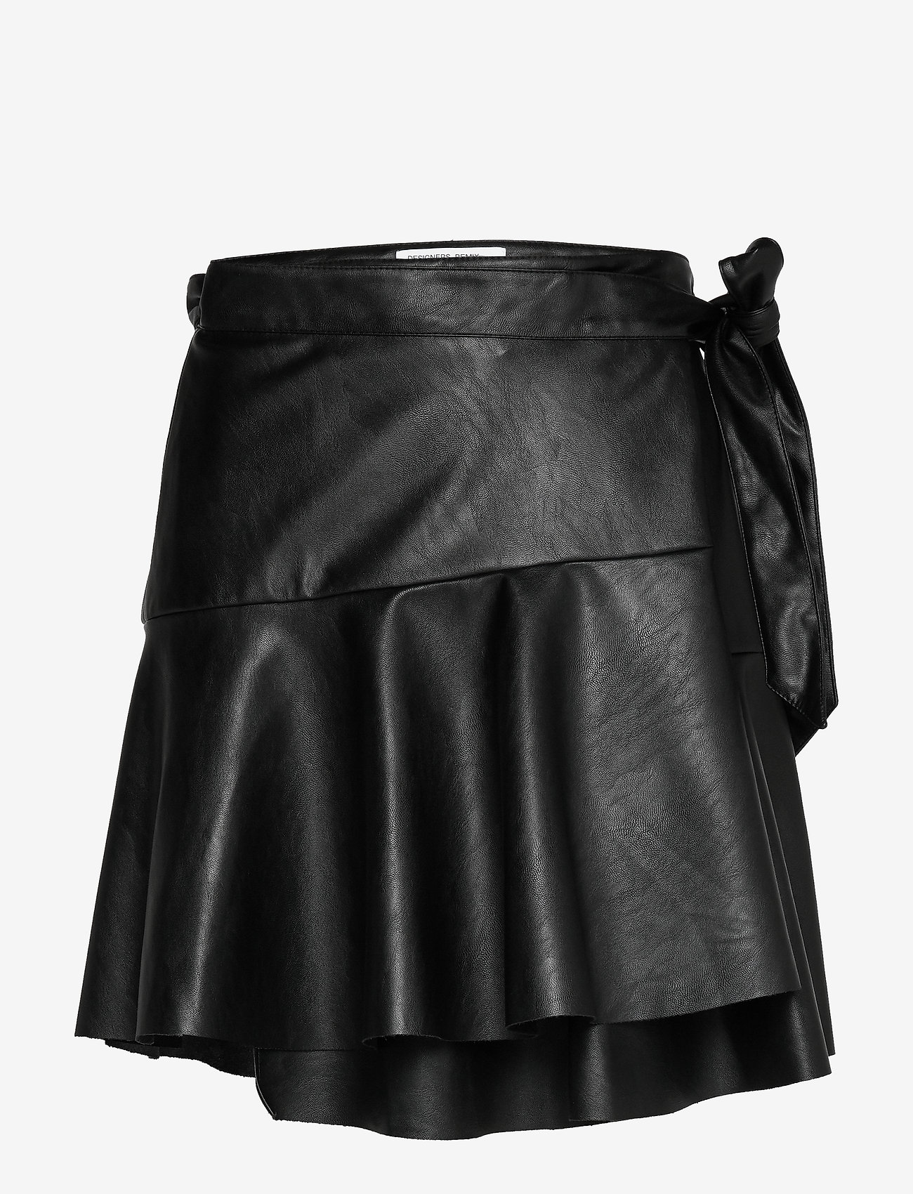 DESIGNERS, REMIX - Ruffled leather free leather wrap skirt - black - 0