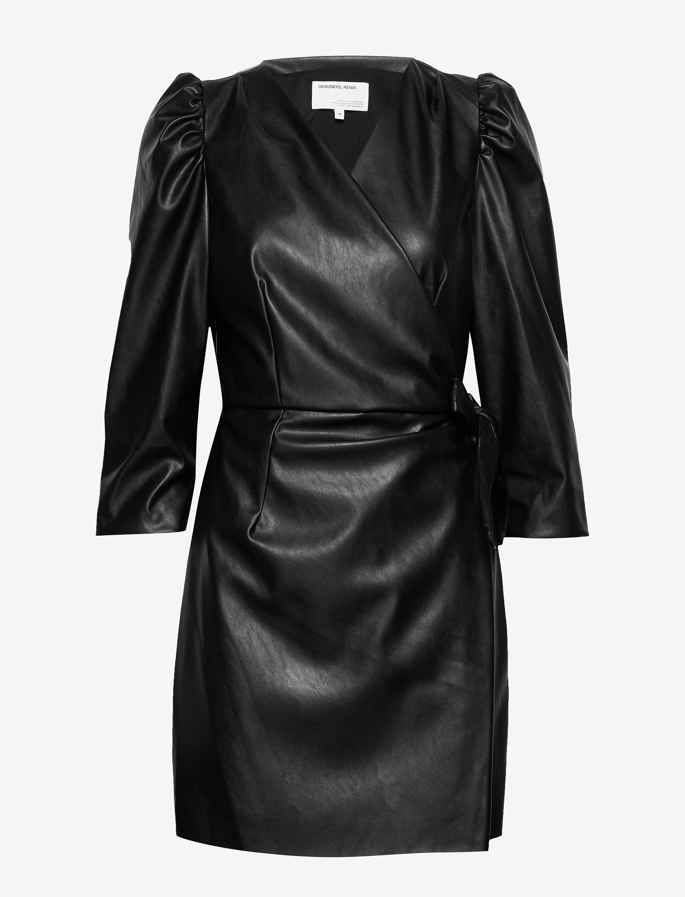 DESIGNERS, REMIX - Leather free leather wrap dress - black - 0