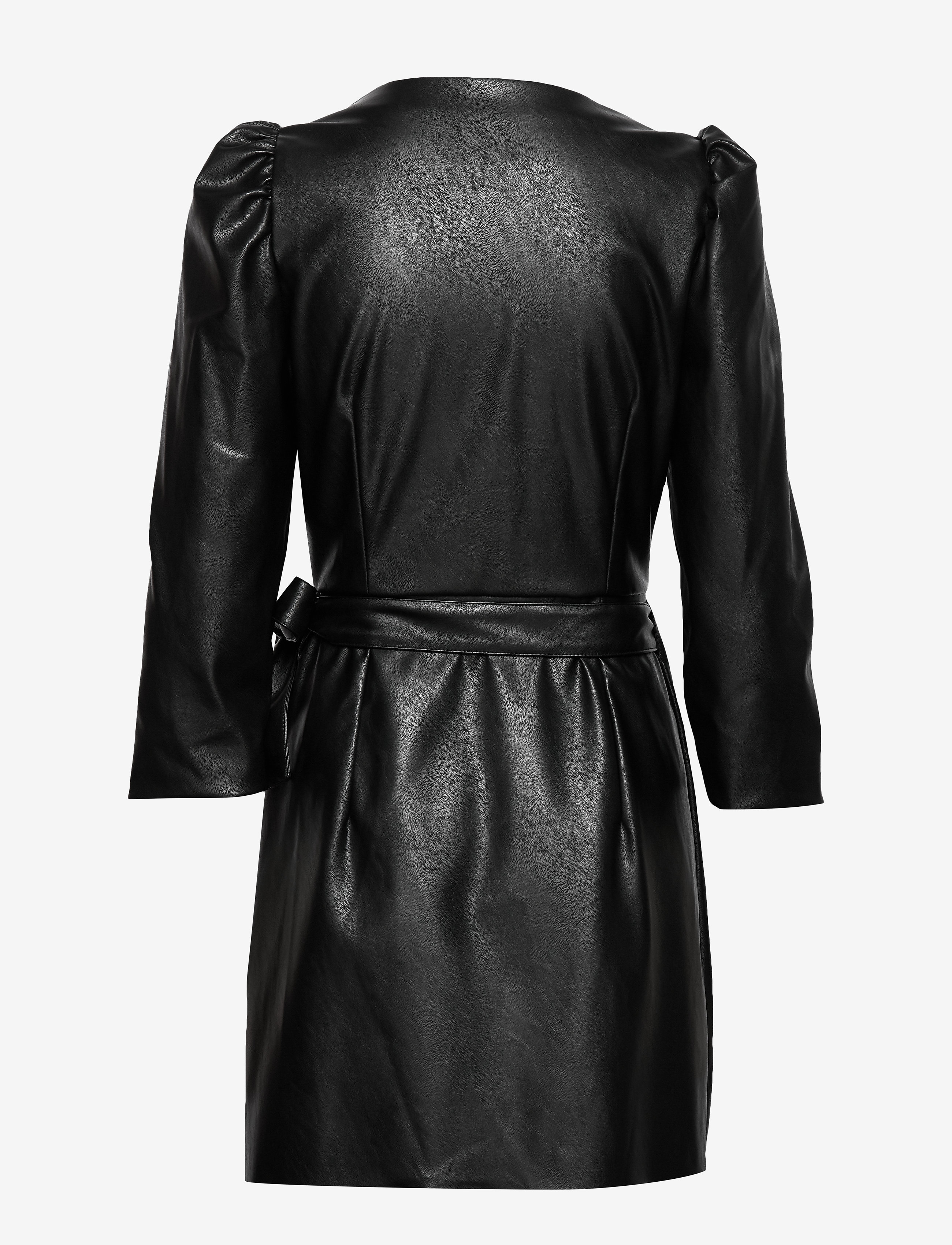DESIGNERS, REMIX - Leather free leather wrap dress - black - 1