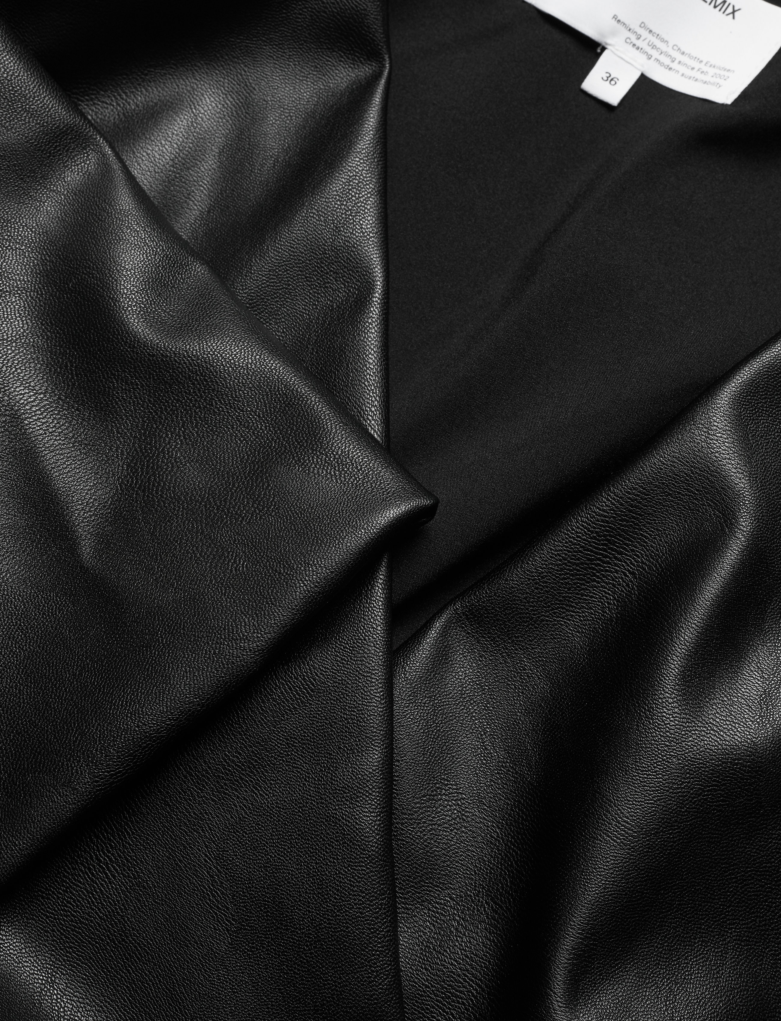 DESIGNERS, REMIX - Leather free leather wrap dress - black - 2