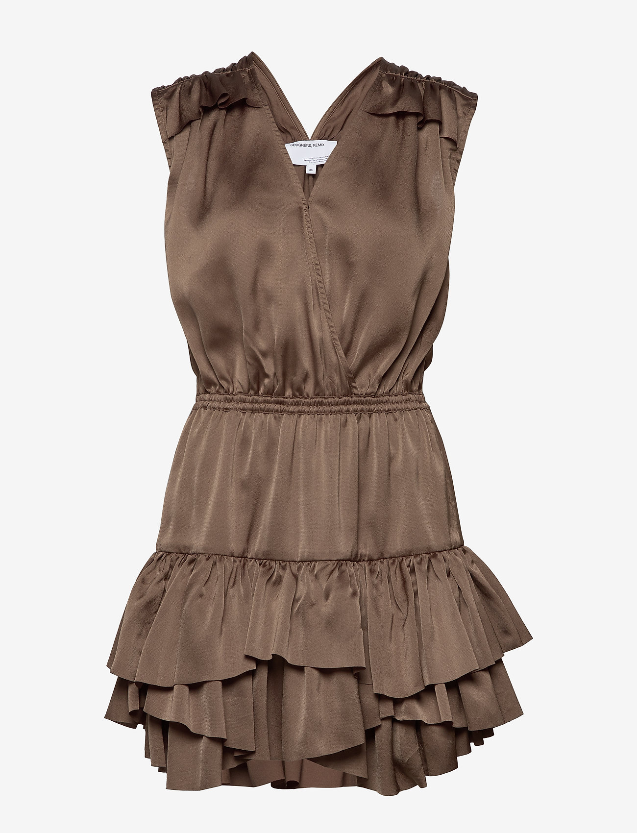 DESIGNERS, REMIX - Ruffled front wrap dress - khaki - 0