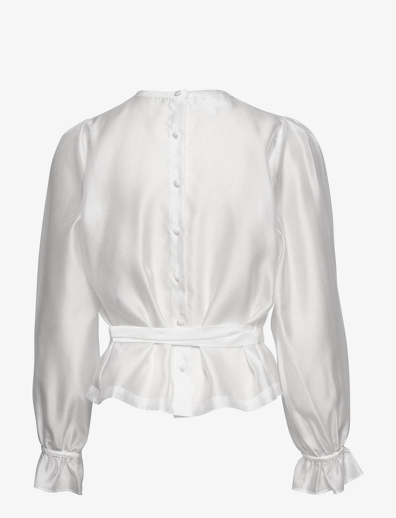 DESIGNERS, REMIX - Sheer blouse with back buttons and puffed sleeves - white - 1