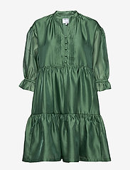 Voluminous tiered dress - DUSTY GREEN