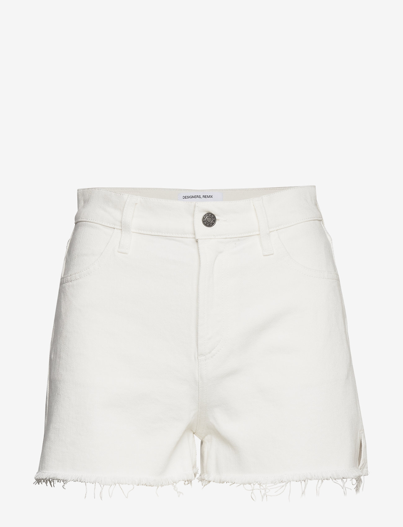 DESIGNERS, REMIX - Short frayed mid-rise denim shorts - cream - 0