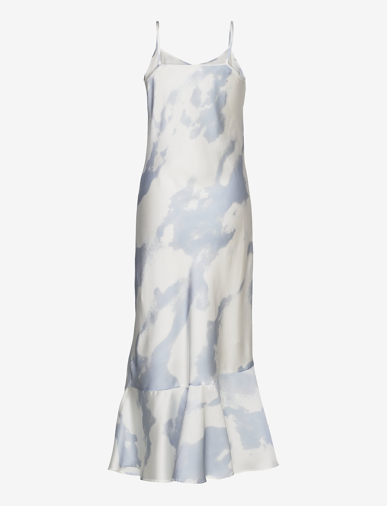 DESIGNERS, REMIX - Long bias-cut strap dress with ruffled hem - print - 1