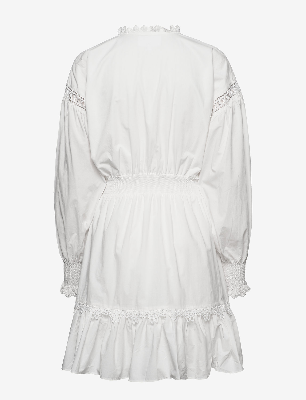 DESIGNERS, REMIX - Short lace inserted dress with ruffled collar - cream - 1
