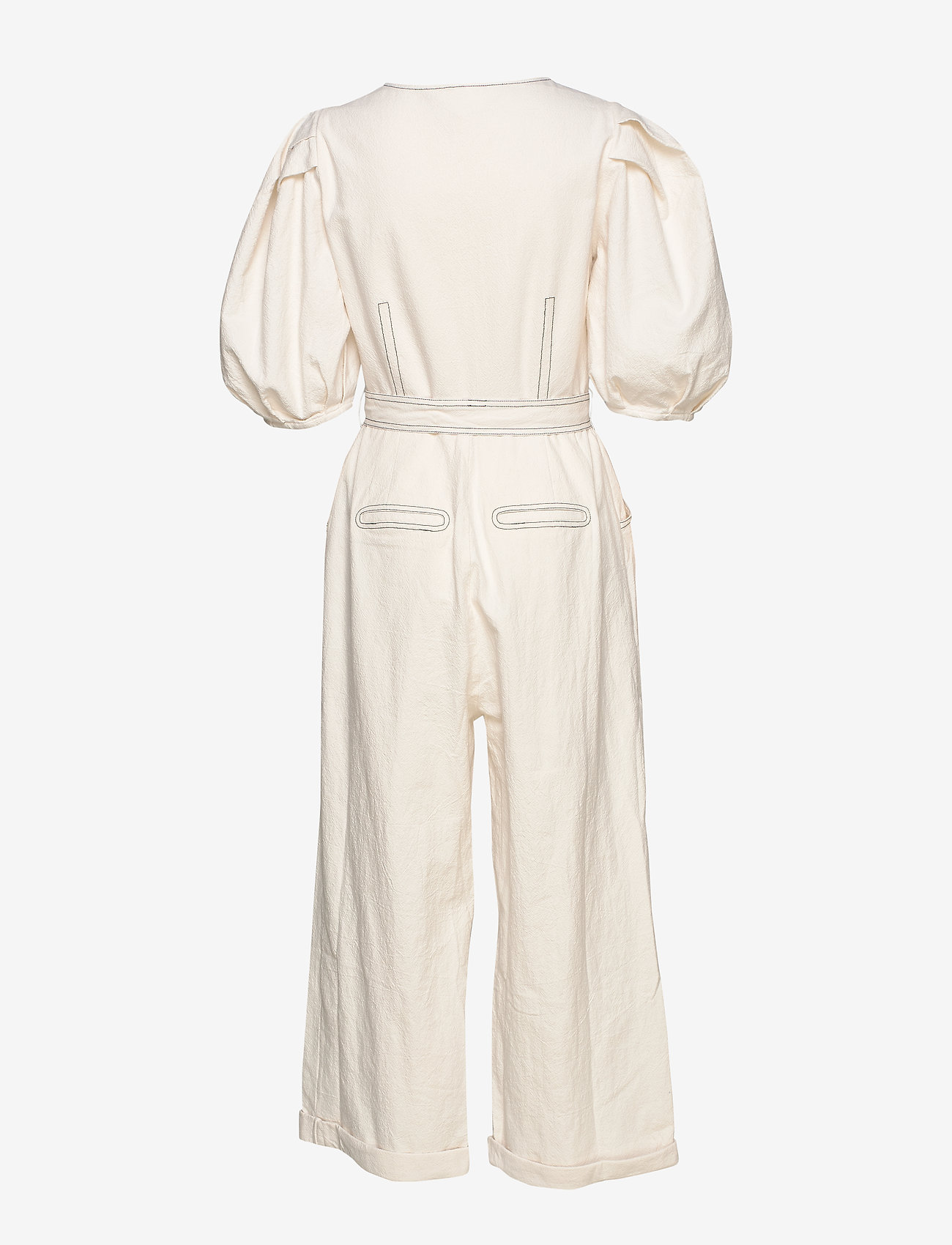 DESIGNERS, REMIX - Button-detailed jumpsuit with square neckline - cream - 1