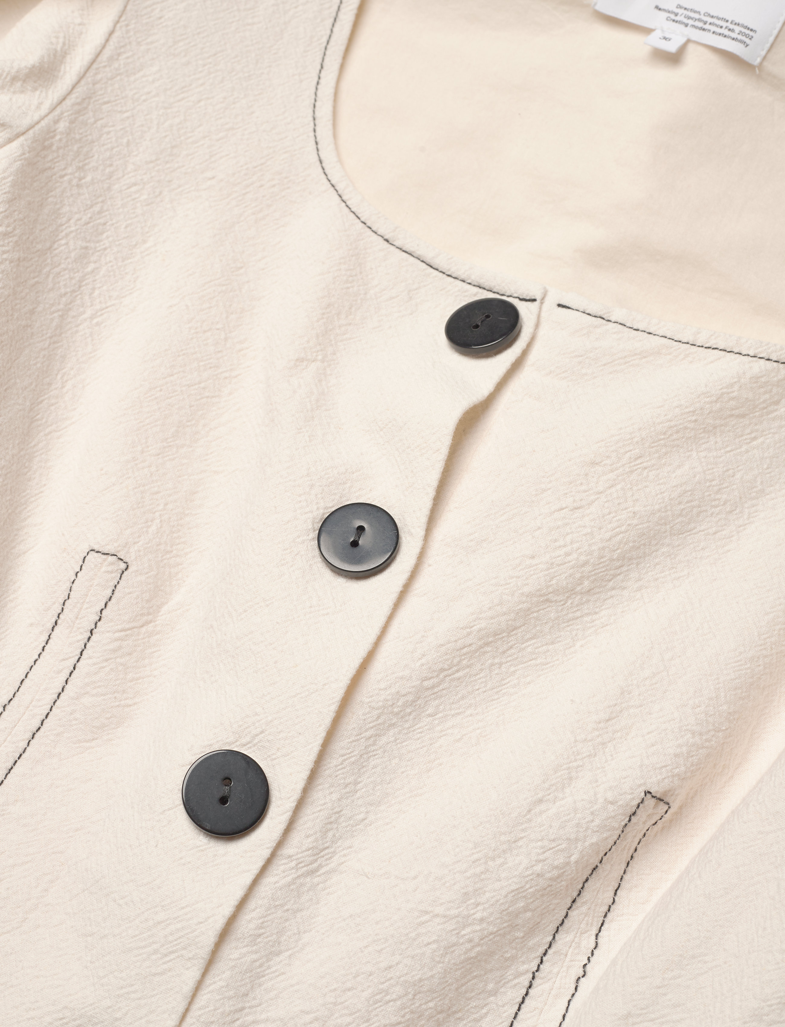DESIGNERS, REMIX - Button-detailed jumpsuit with square neckline - cream - 2