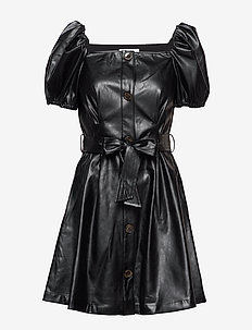 Button detailed leather free leather dress, DESIGNERS, REMIX