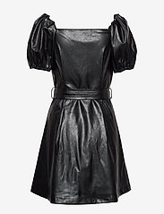DESIGNERS, REMIX - Button detailed leather free leather dress - short dresses - black - 1
