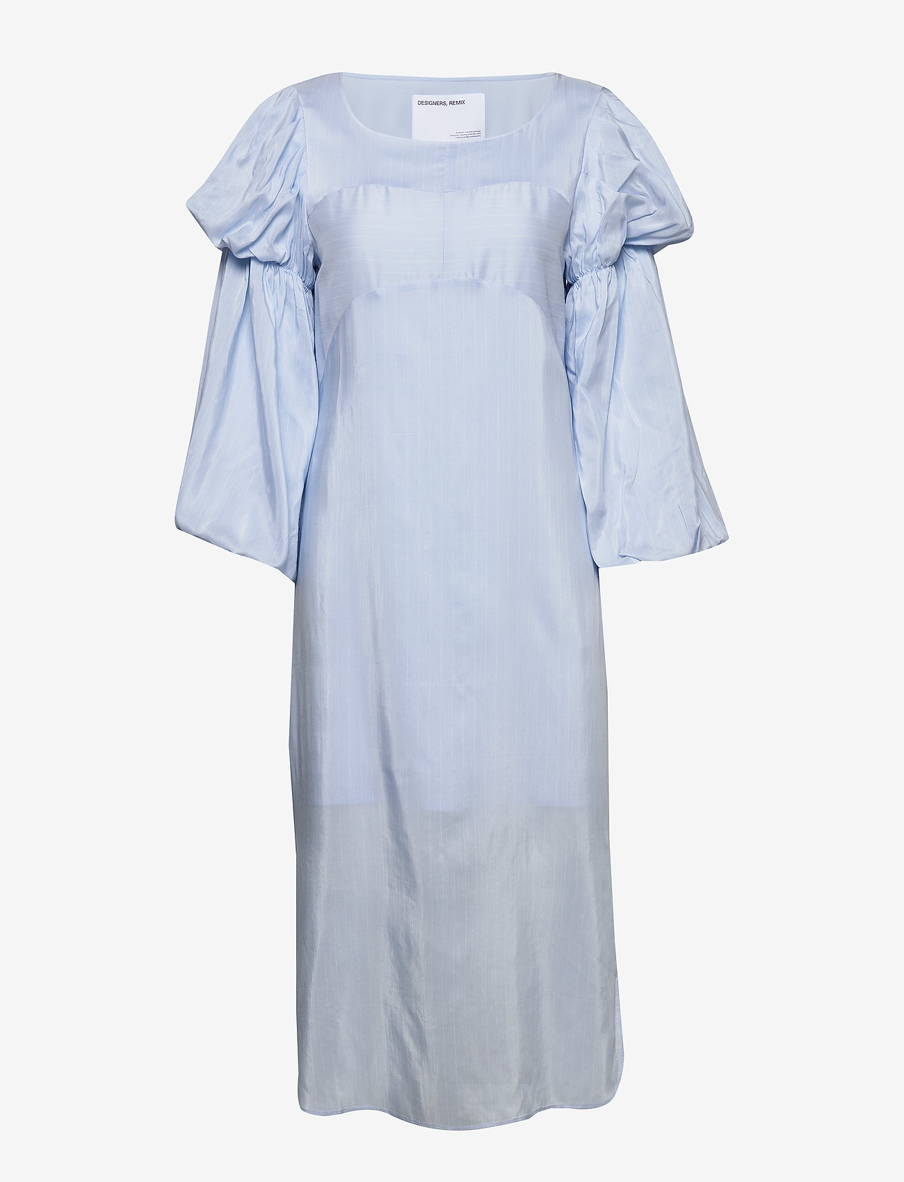 DESIGNERS, REMIX - Straight midi-length dress with voluminous sleeves - light blue - 0