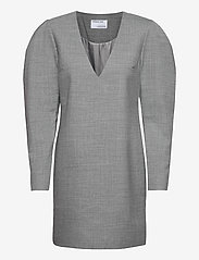 DESIGNERS, REMIX - Dallas V-Neck Dress - korta klänningar - light grey melange - 0