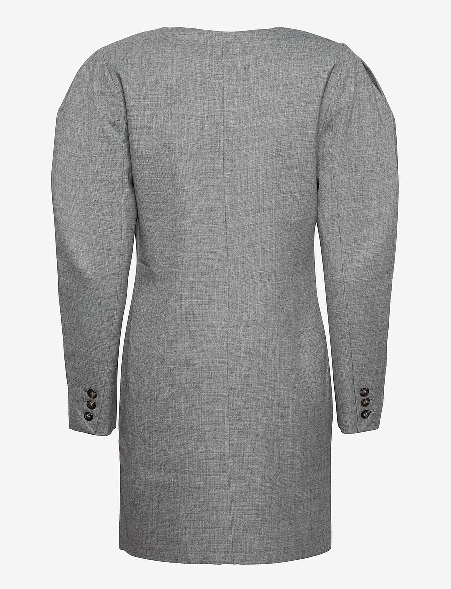 DESIGNERS, REMIX - Dallas V-Neck Dress - korte kjoler - light grey melange - 2