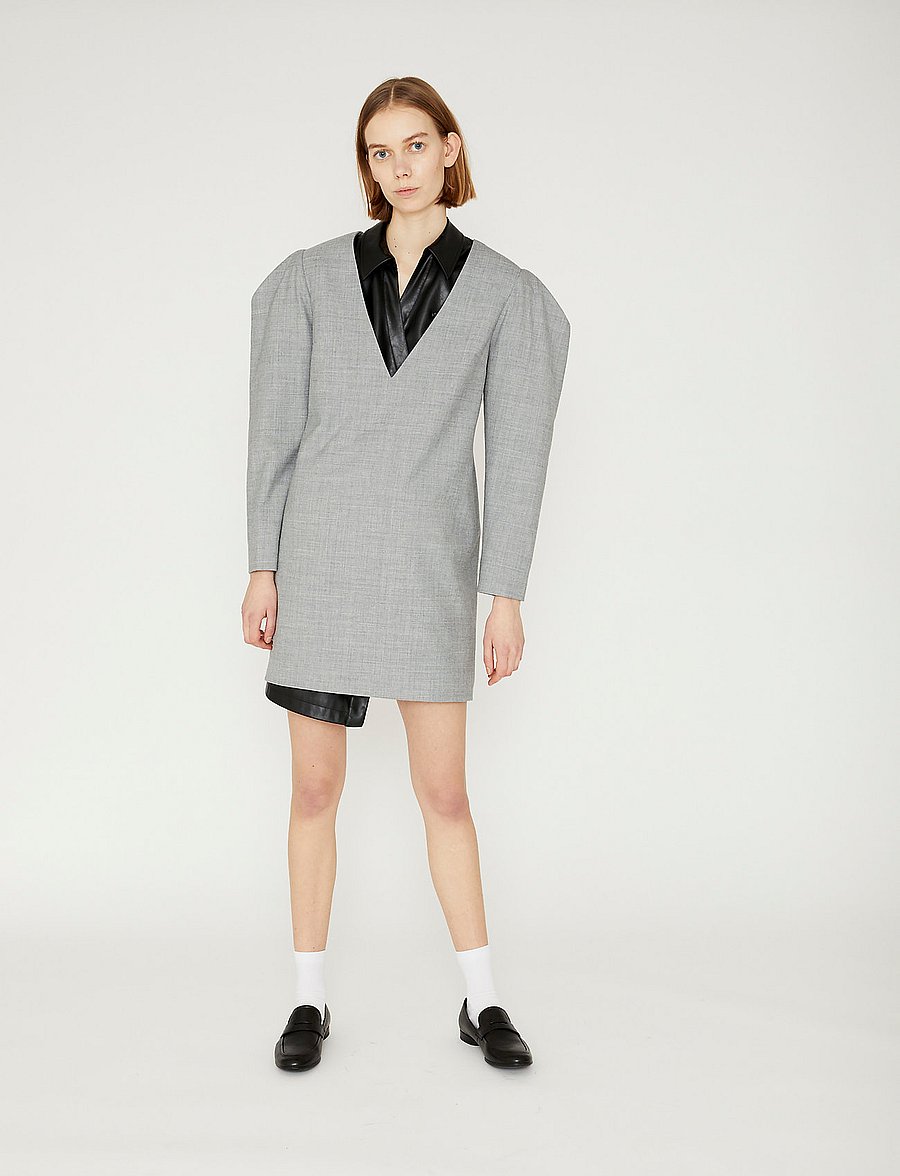 DESIGNERS, REMIX - Dallas V-Neck Dress - korte kjoler - light grey melange - 0
