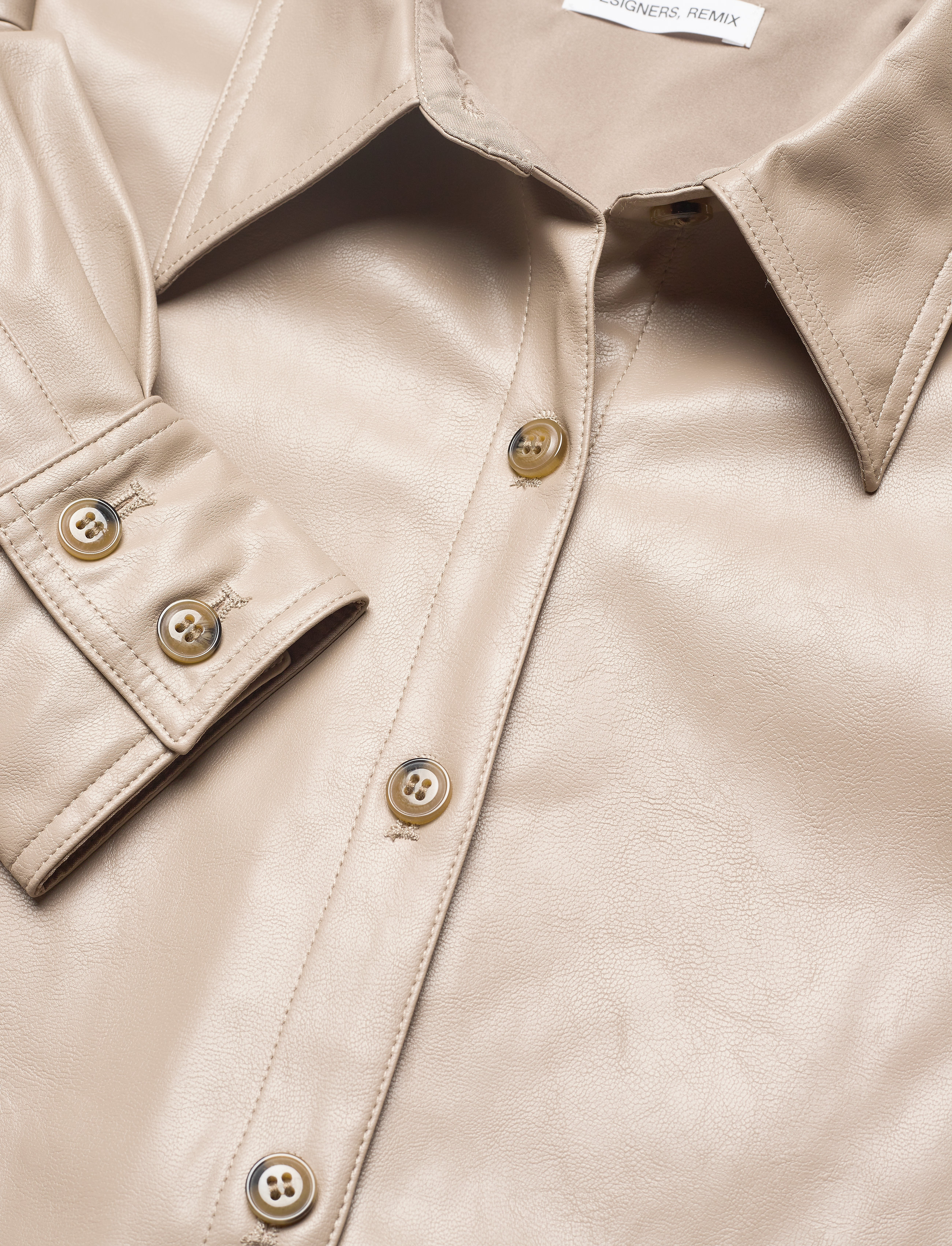 DESIGNERS, REMIX - Marie Sleeve Blouse - langærmede bluser - sand - 2
