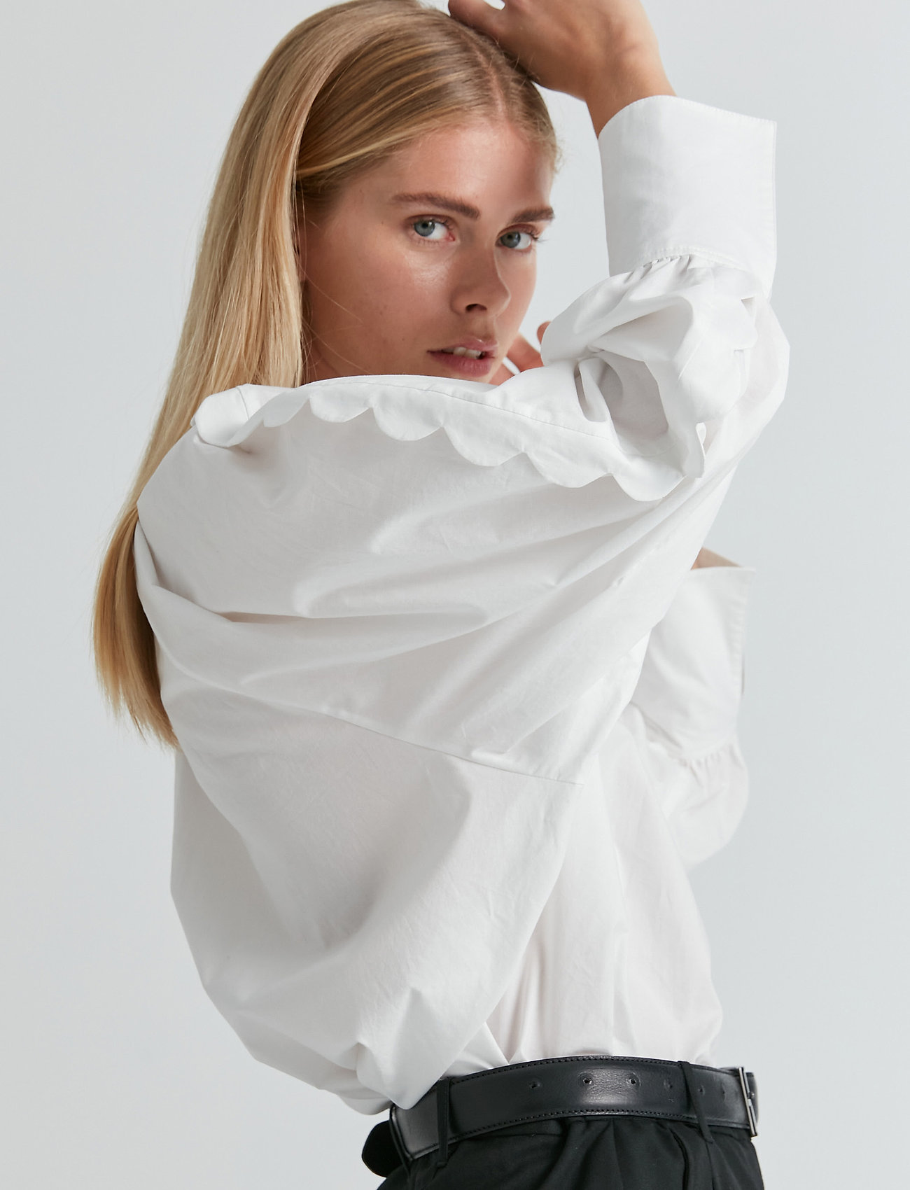 DESIGNERS, REMIX - Sandra Scallop Blouse - pikkade varrukatega pluusid - cream - 3