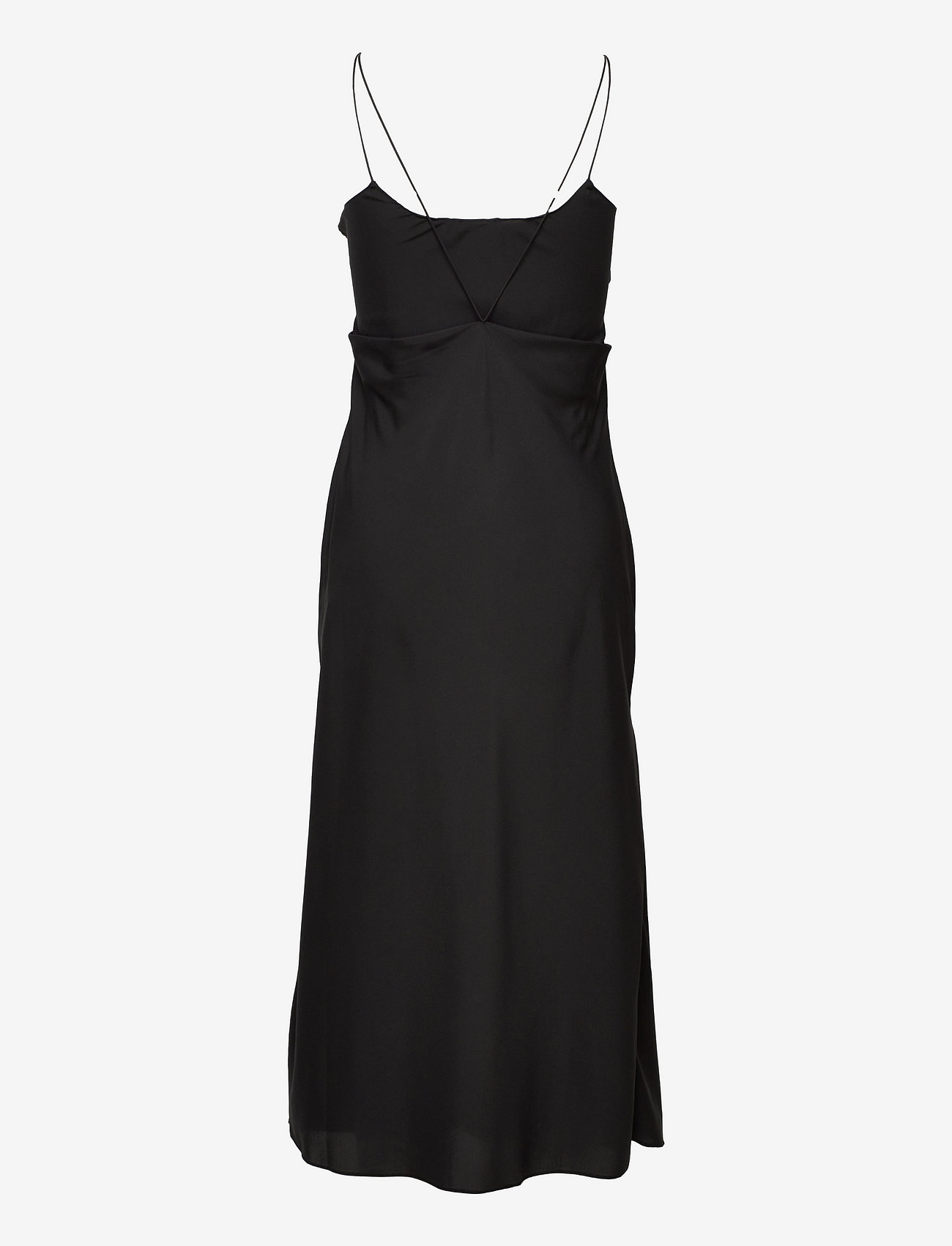 DESIGNERS, REMIX - Valerie Back Drape Dress - slip dresses - black - 1