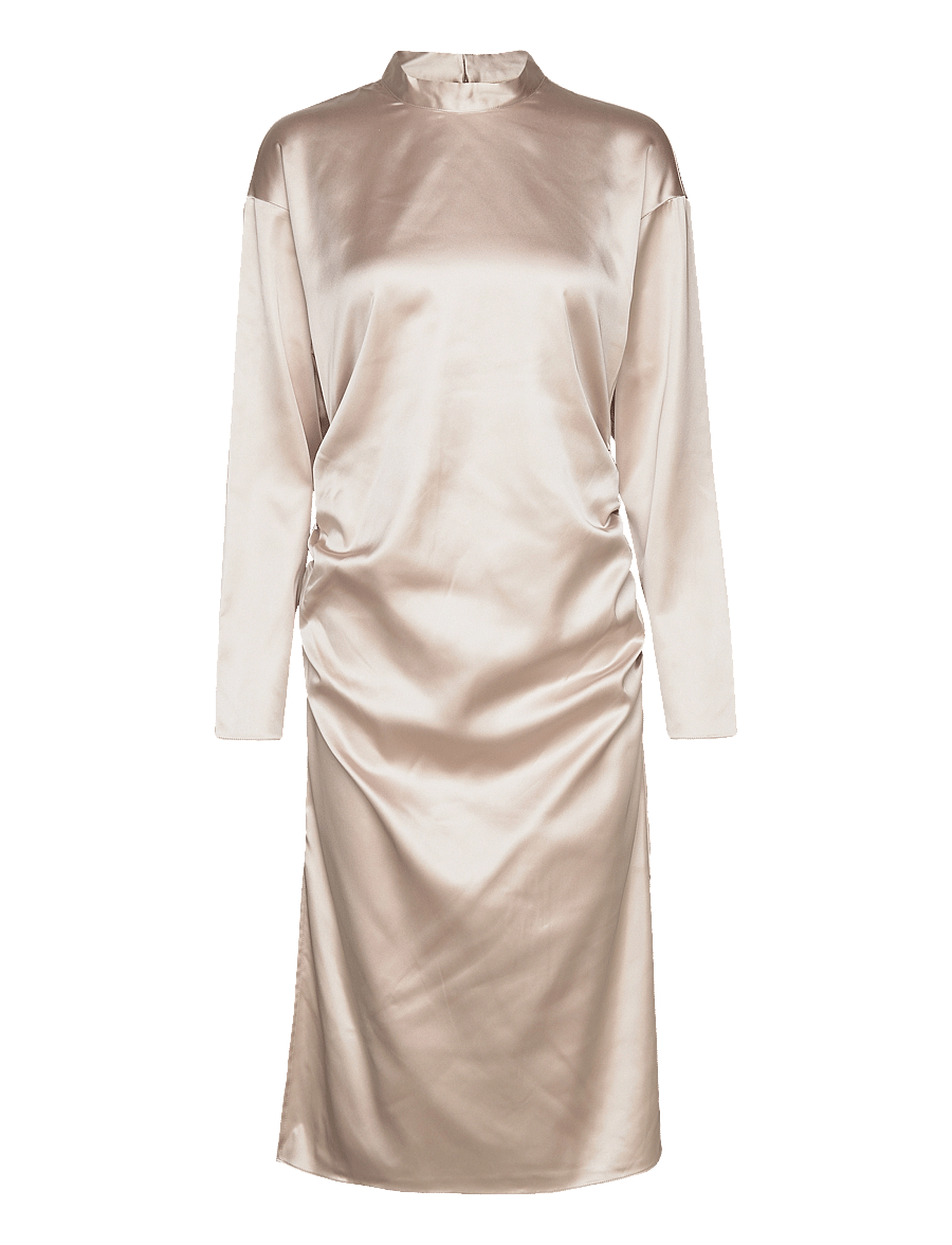 DESIGNERS, REMIX - Lisbon Drape Dress - midi dresses - champagne - 0
