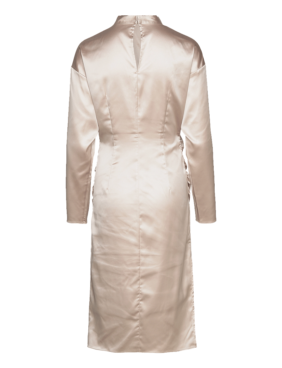 DESIGNERS, REMIX - Lisbon Drape Dress - midi dresses - champagne - 1