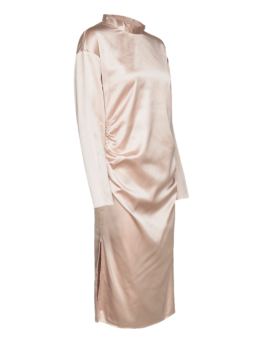 DESIGNERS, REMIX - Lisbon Drape Dress - midi dresses - champagne - 2