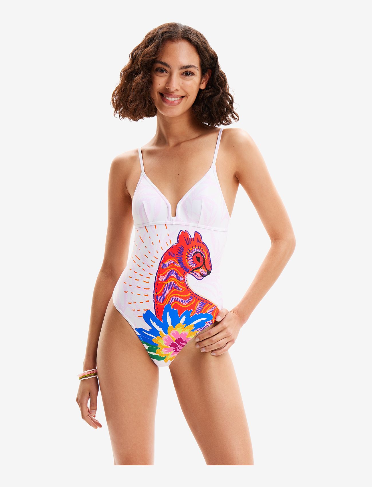 Desigual - PANTER - ujumistrikood - white - 2