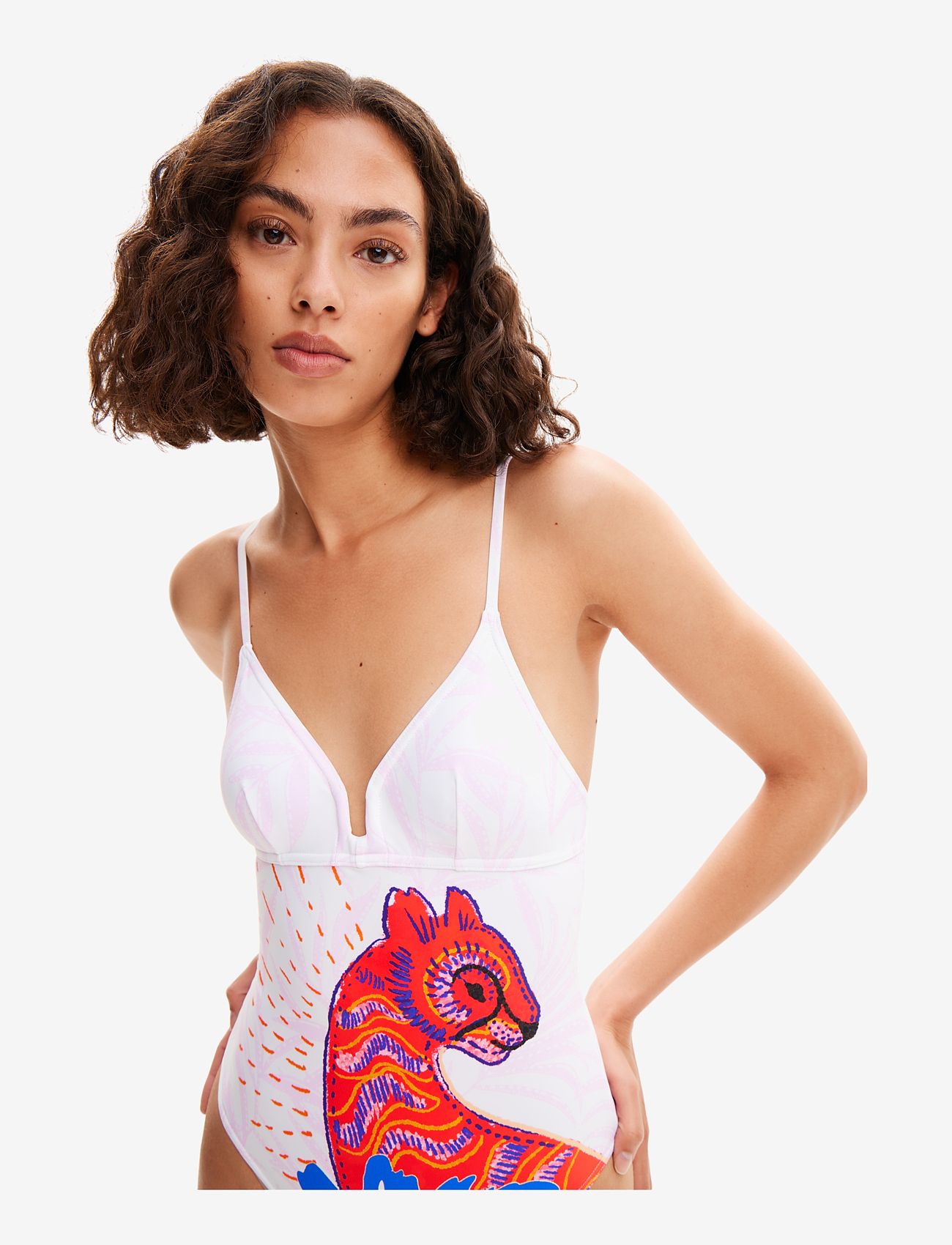 Desigual - PANTER - ujumistrikood - white - 4