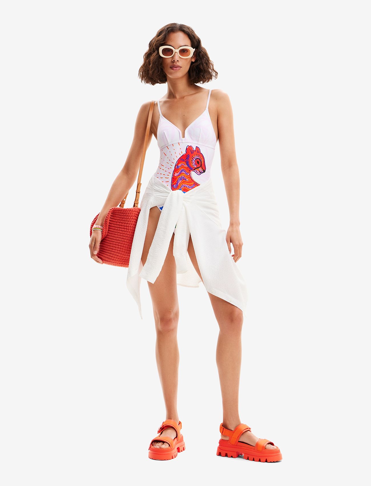 Desigual - PANTER - ujumistrikood - white - 5