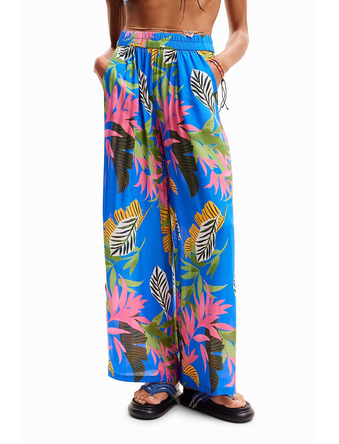 Desigual Tropical Party Wide leg trousers Boozt