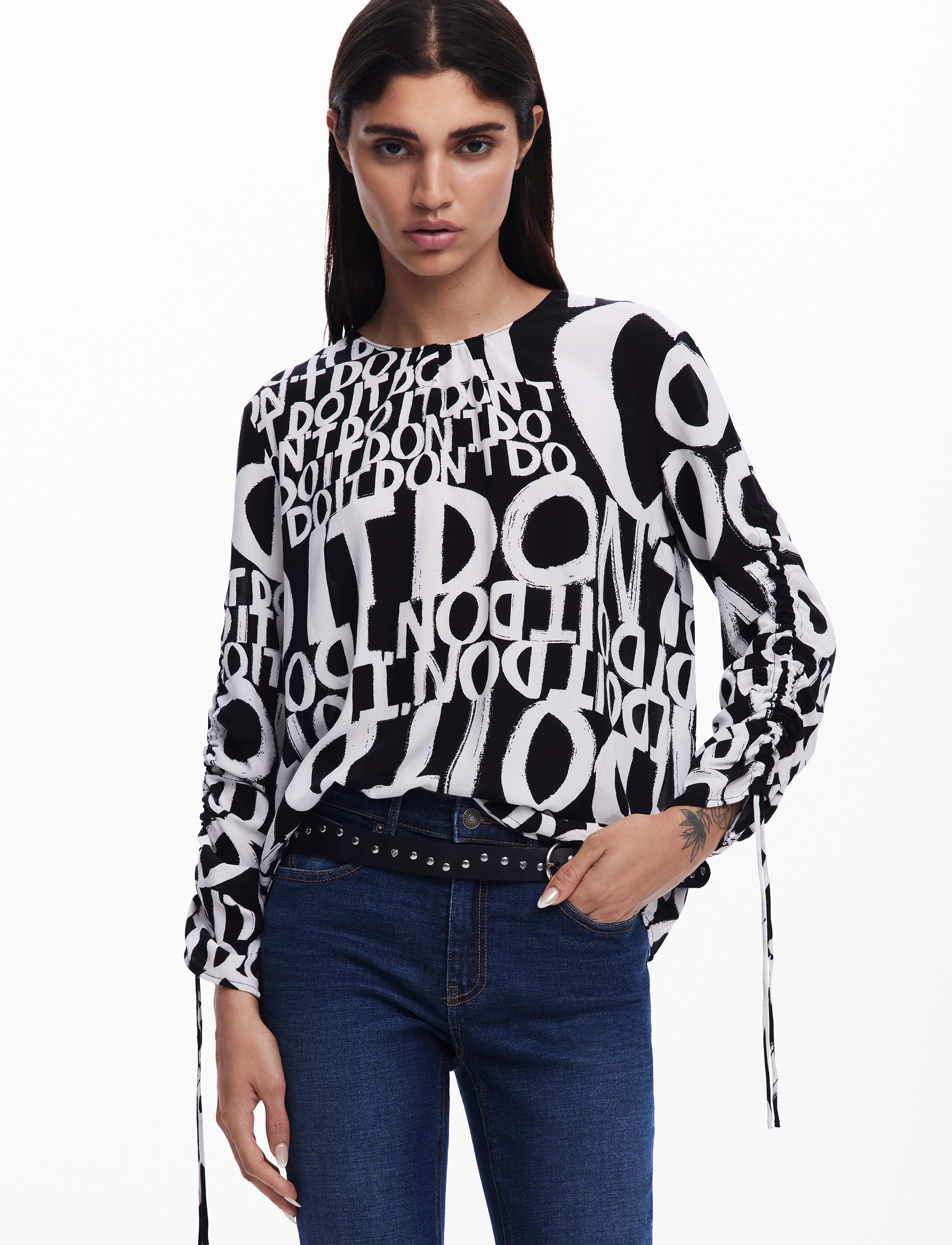 Desigual Dione, M, Black, Bluser > Langærmede, Dame