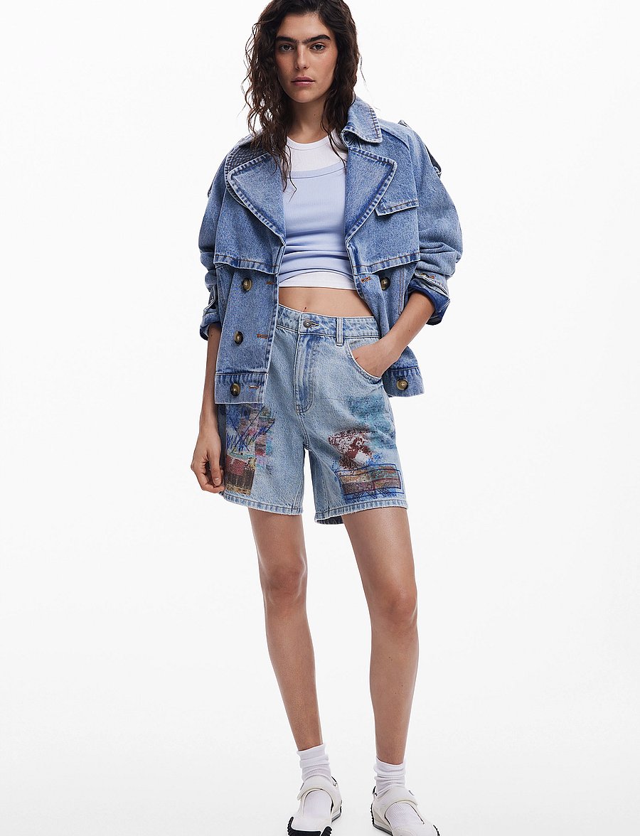 Desigual - INIDAN - jeansshorts - blue - 4