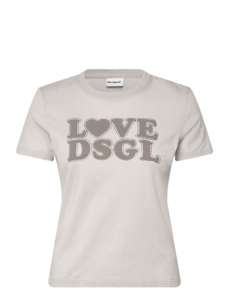 Desigual - LOVE DSGL - t-shirts - grey - 1