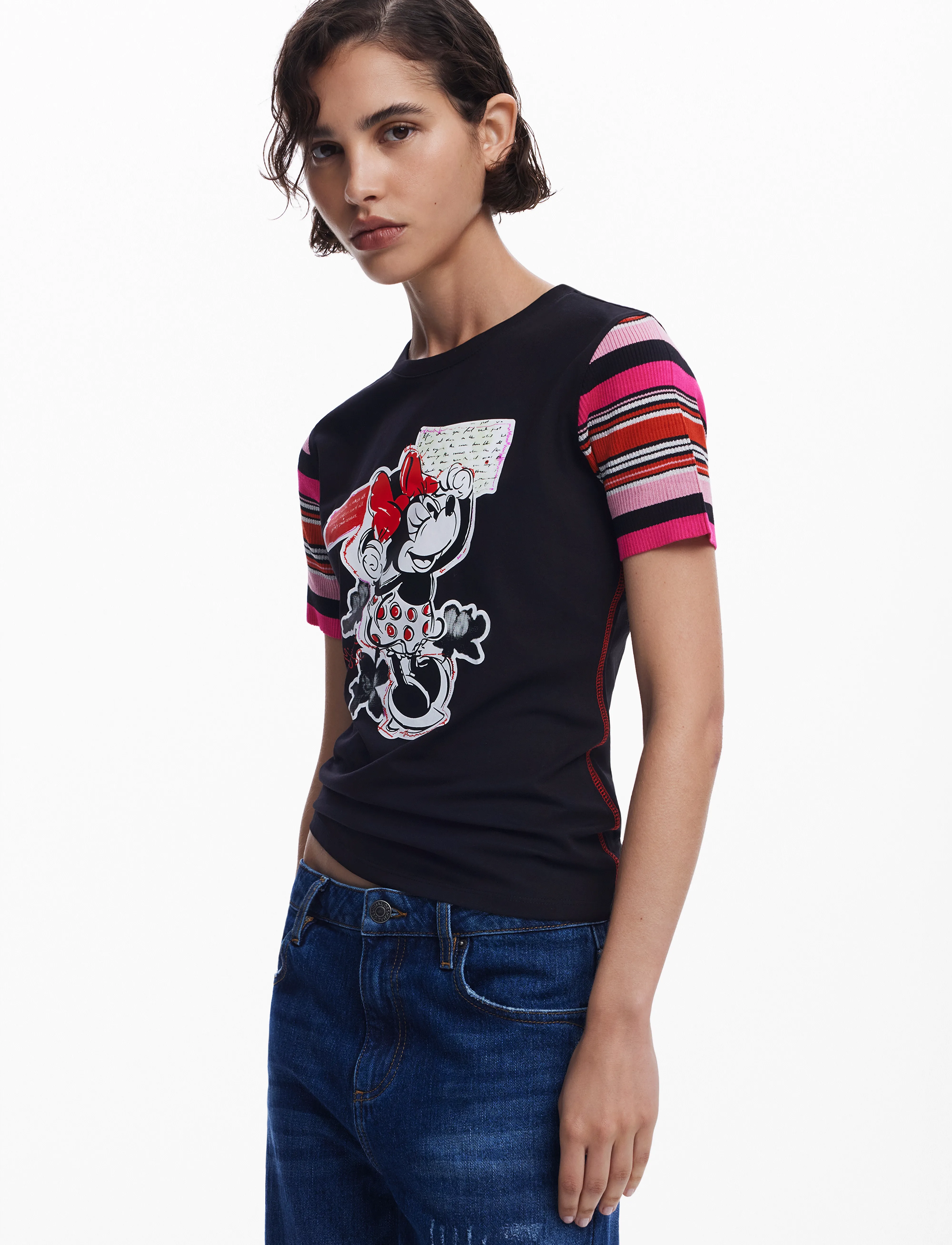 Desigual Minnie, S, Black, T-Shirts & Toppe > Kortærmede, Dame