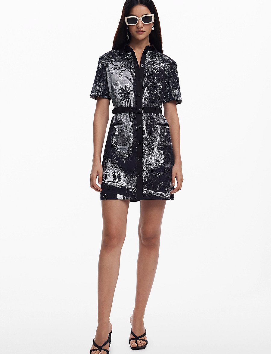 Desigual - TROPICLITOGRAPHYLA - hemdkleider - black - 4