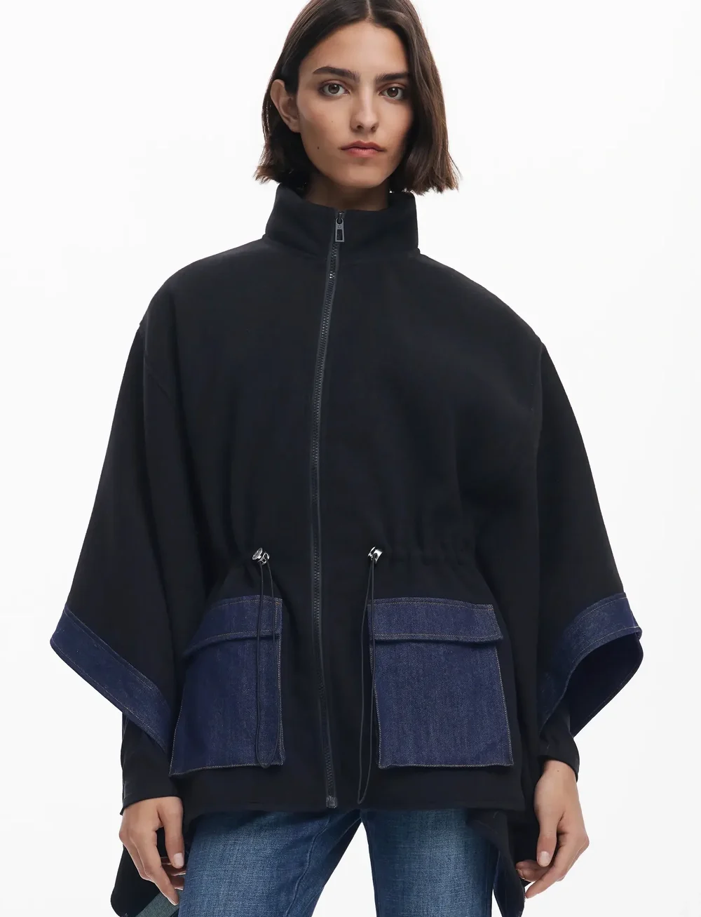 Desigual - PONCHO DENIM ALDAMA - denimjakker - black - 0