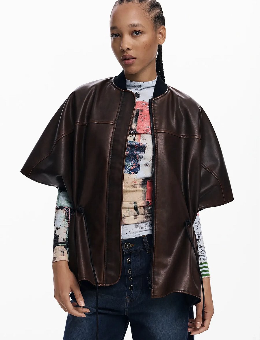 Desigual - PONCHO RICHMOND BU - lederjacken - 6075 camel oscuro - 0