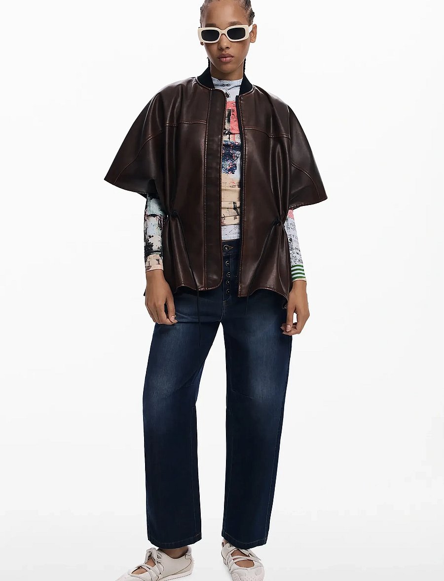 Desigual - PONCHO RICHMOND BU - lederjacken - 6075 camel oscuro - 4
